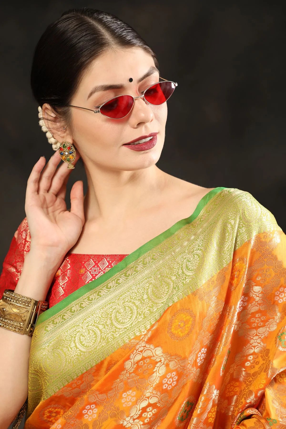 Buy MySilkLove Casablanca Yellow  Woven Banarasi Silk Saree Online