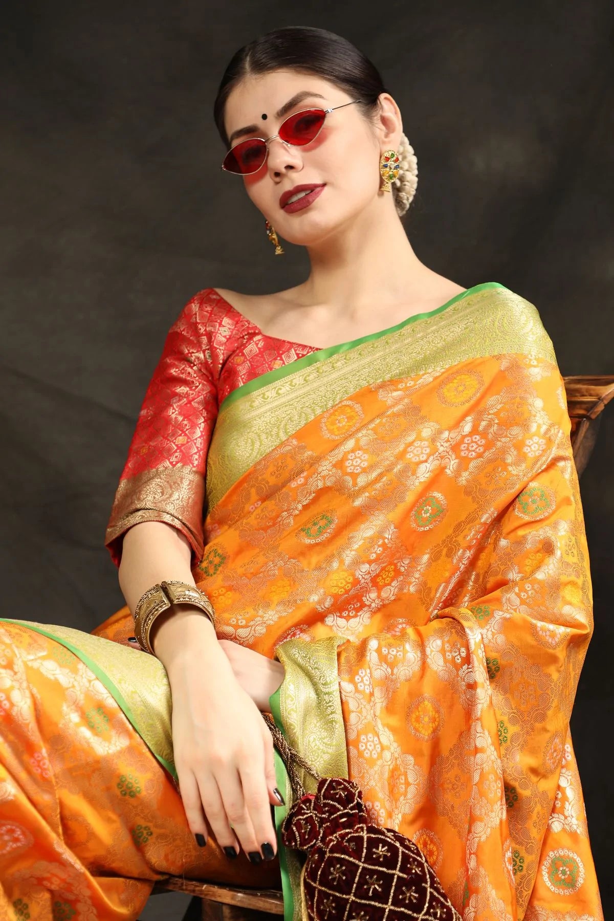 Buy MySilkLove Casablanca Yellow  Woven Banarasi Silk Saree Online