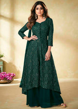 Parsley Green Georgette unstitched Plazzo Suit