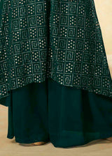Parsley Green Georgette unstitched Plazzo Suit
