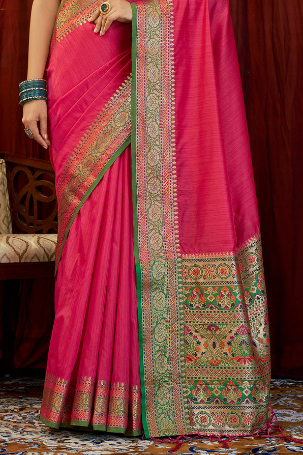 Buy MySilkLove Carnation Pink South Silk Saree Online