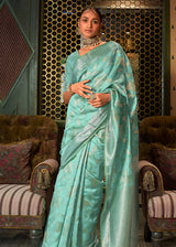 Sinbad Green Zari Woven Banarasi Silk Saree