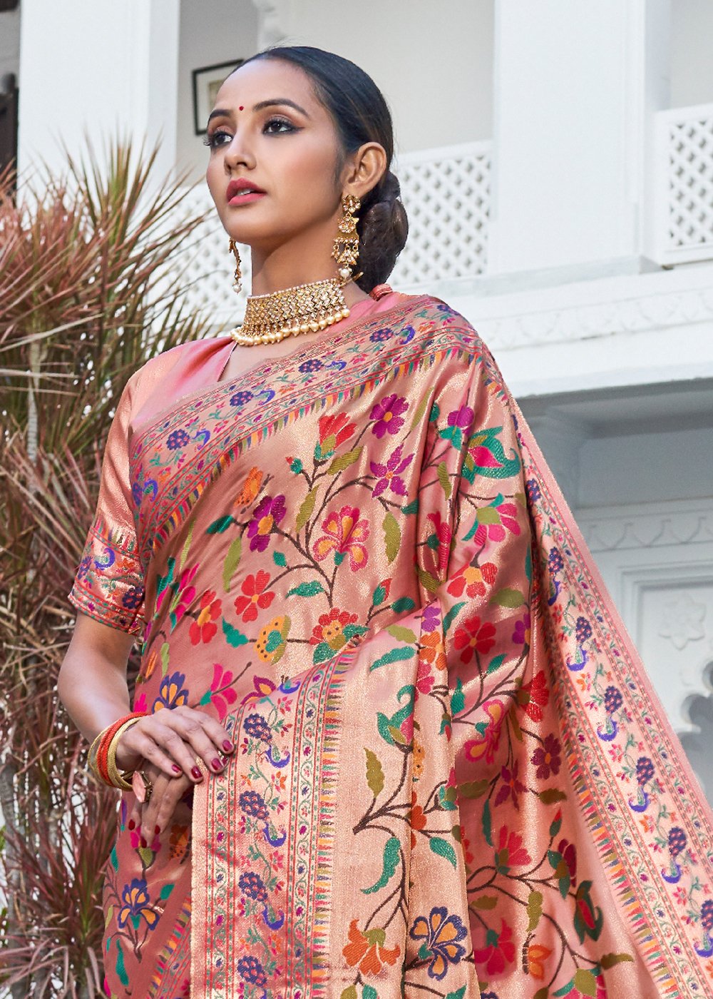Buy MySilkLove Elegant Golden Zari Woven Paithani Saree Online