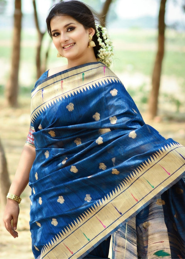 Madison Blue Paithani Tussar Silk Saree