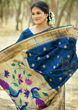 Madison Blue Paithani Tussar Silk Saree