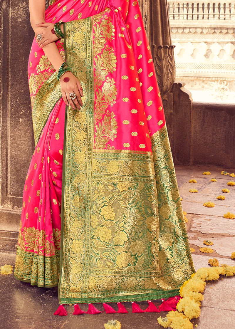 Buy HOUSE OF BEGUM Women's Green Banarasi Satin Silk Saree With Stone Work  with Blouse Piece | Shoppers Stop