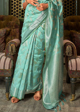 Sinbad Green Zari Woven Banarasi Silk Saree