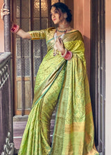 Sandwisp Green Woven Banarasi Silk Saree