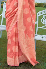 Froly Pink Chikankari Woven Saree