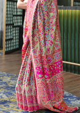 Razzmatazz Pink Banarasi Jamawar Woven Silk Saree