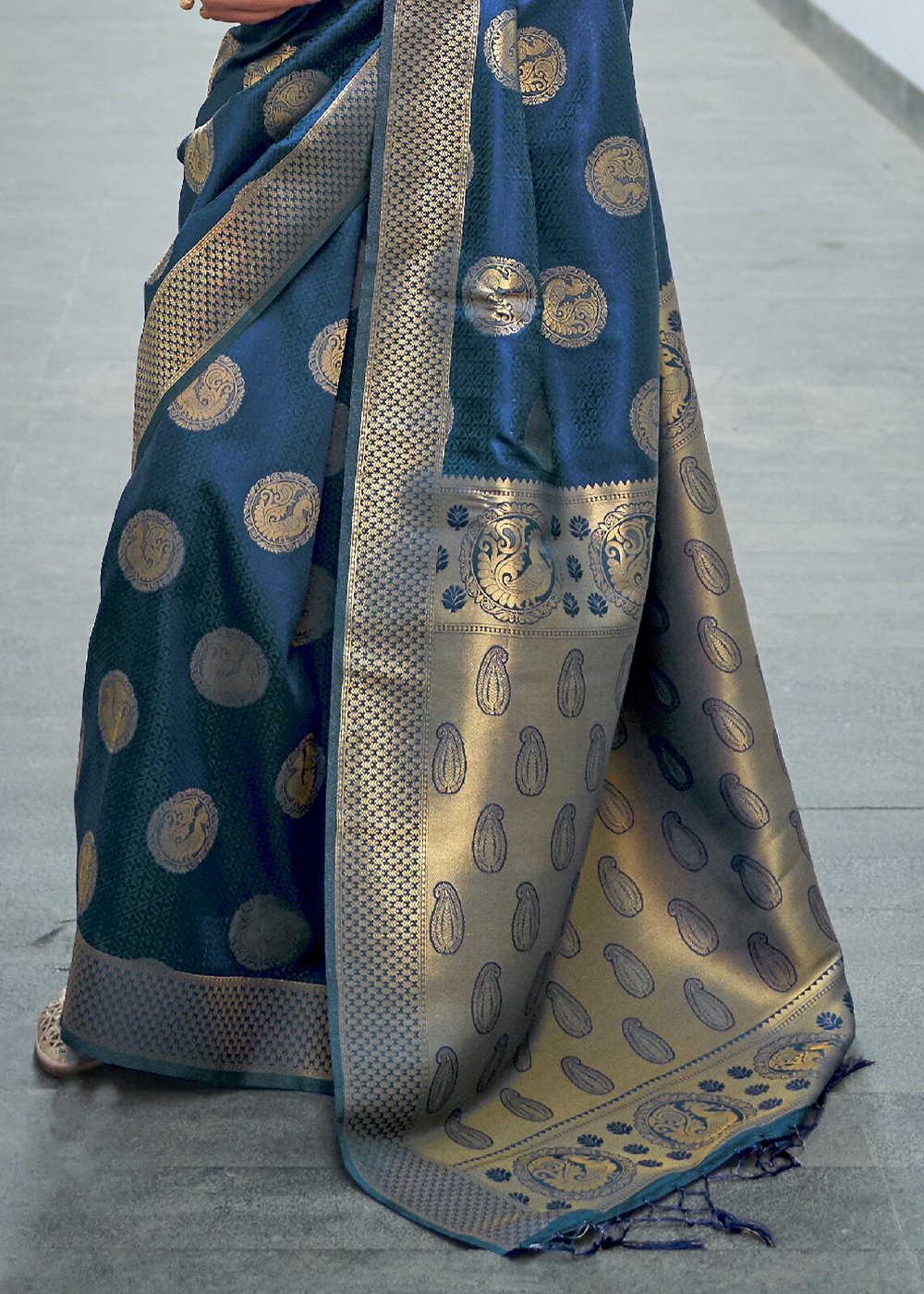 Buy MySilkLove Blue Dianne Zari Woven Banarasi Saree Online