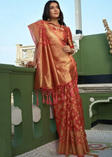 Apple Blossom Pink Organza Silk Saree