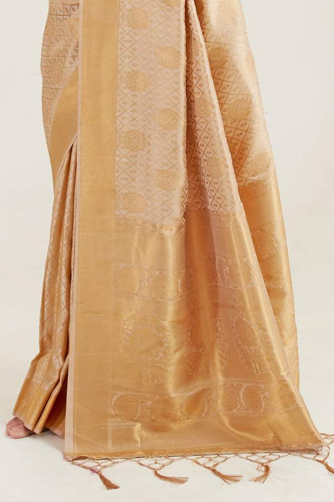 Buy MySilkLove Cameo Golden Zari Woven Banarasi saree Online