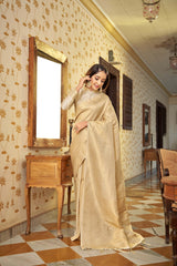 Golden Zari Woven Kanjivaram Silk Saree