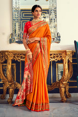West Side Yellow Zari Woven Paithani Silk Saree