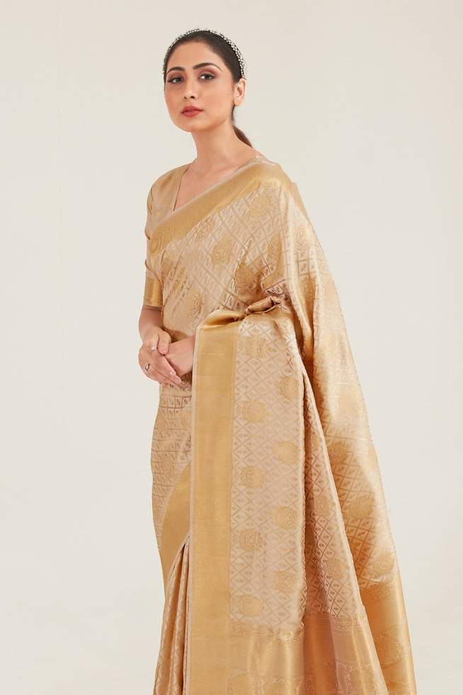 MySilkLove Cameo Golden Zari Woven Banarasi saree