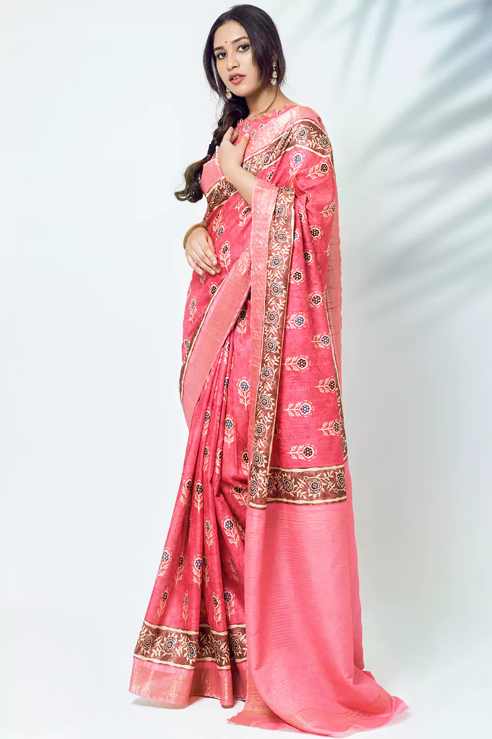 Mandy Pink Soft Kotha Silk Saree