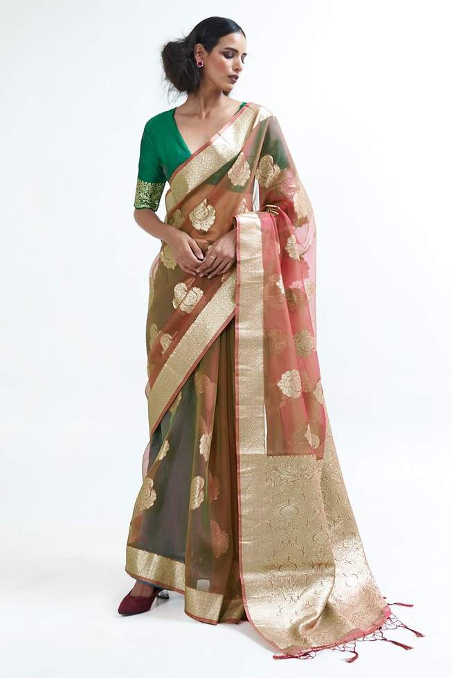 Quincy Brown Organza Silk Saree