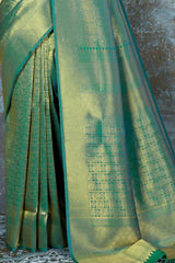 Genoa Green Woven Kanjivaram Saree