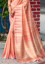 Rose Bud Pink Tussar Silk Saree