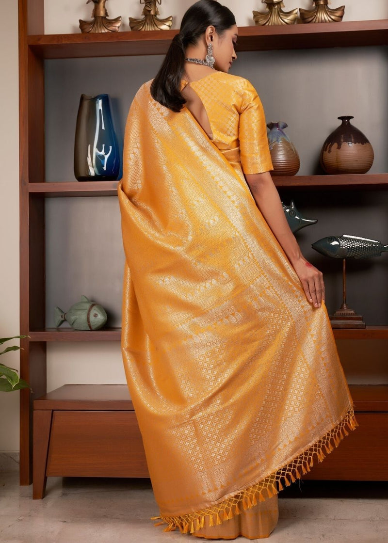 Anzac Yellow Zari Woven Kanjivaram silk Saree