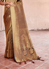 Eclipse Brownish Black Zari Woven Kanjivaram Saree