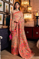 Tumbleweed Brown Woven Banarasi Saree