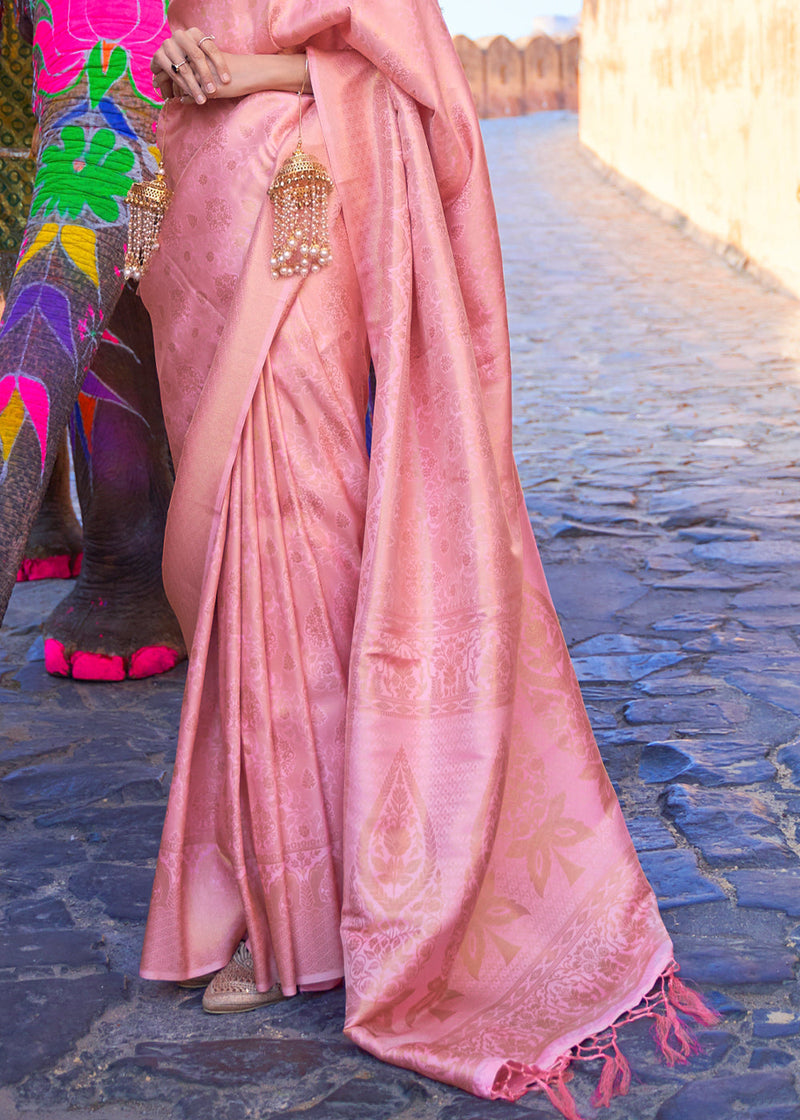 Carissma Pink Kanjivaram Woven Silk Saree