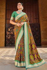 Buccaneer Purple Brasso Patola Printed Saree