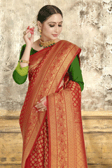 Bridal Red Zari Woven Kanjivaram Silk Saree
