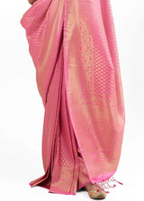 Cinnamon  Pink Zari Woven Kanjivaram Silk Saree