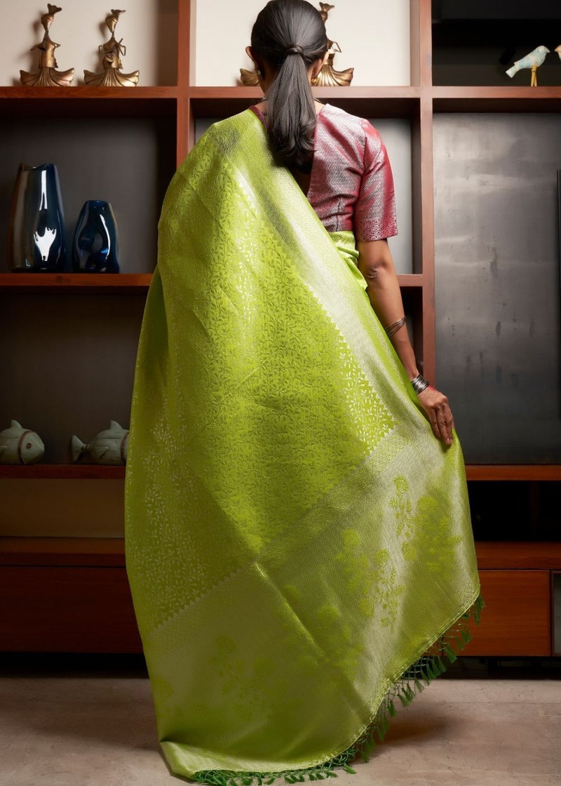 Sushi Green Zari Woven Kanjivaram Silk Saree