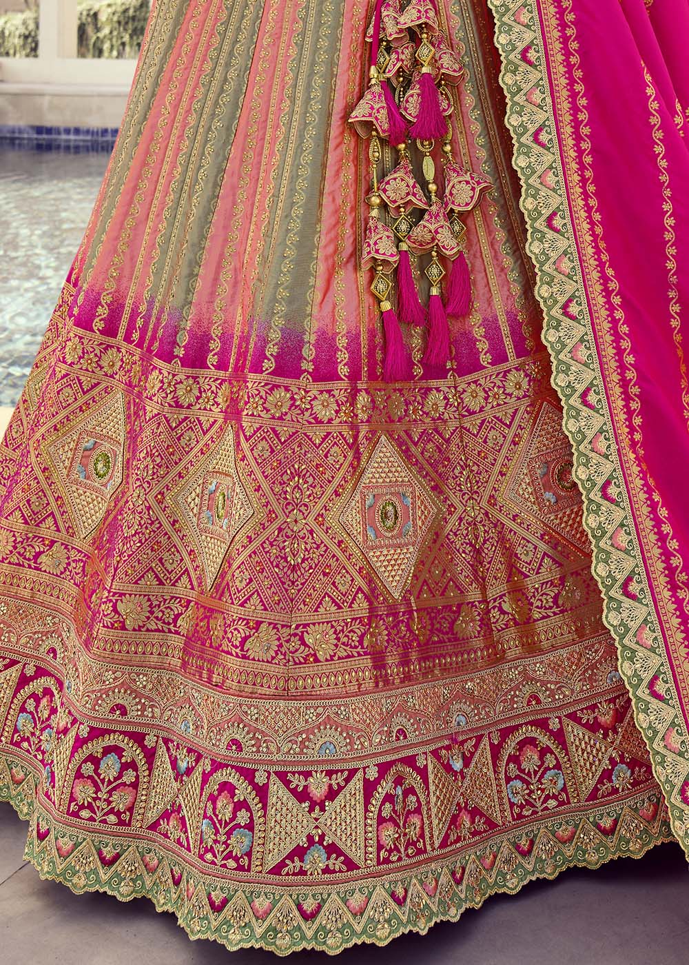 Buy MySilkLove Cabaret Pink Banarasi Silk Lehenga Choli Online