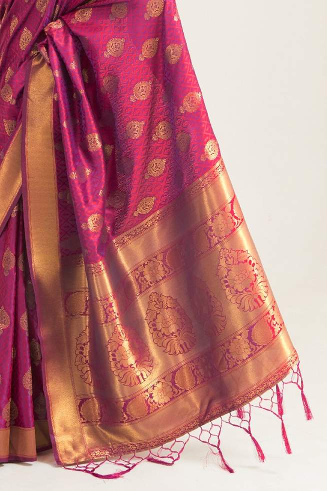 Buy MySilkLove Camelot Purple Zari Woven Banarasi Saree Online