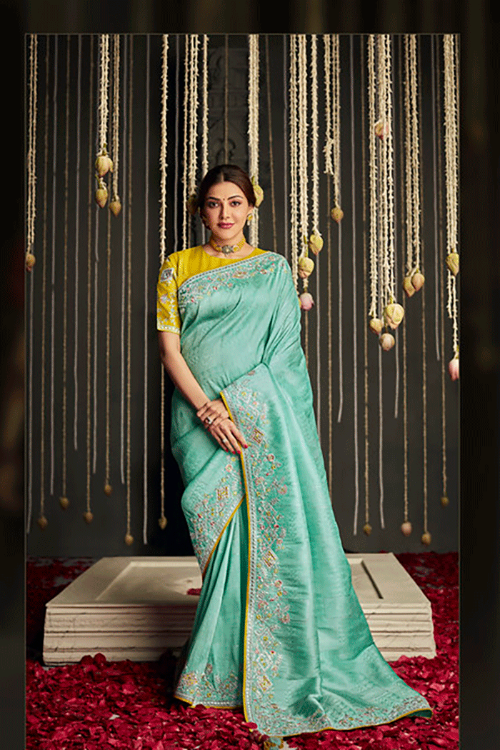 Buy MySilkLove Sinbad Blue Zari Woven Designer Banarasi Saree Online