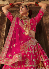 Cabaret Pink Silk Lehenga Choli With Heavy Zari Embroidery