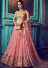 Cerise Pink Designer Soft Net Lehenga Choli