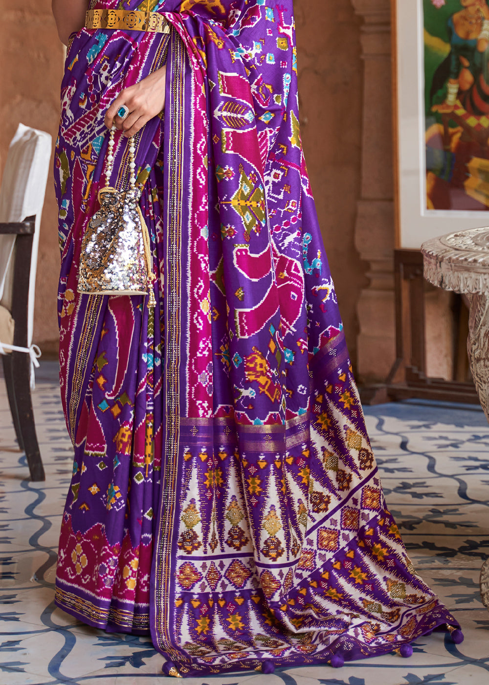 Buy MySilkLove Bossanova Purple Woven Patola Silk Saree Online