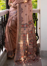 Mandys Pink Kalamkari Printed Silk Saree