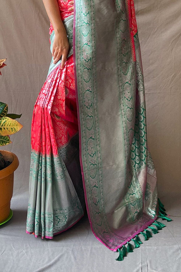 Buy MySilkLove Mandy Pink Kanjivaram Silk Saree Online