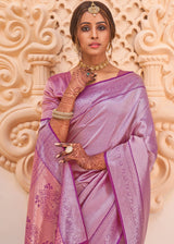 Careys Purple Zari Woven Designer Saree