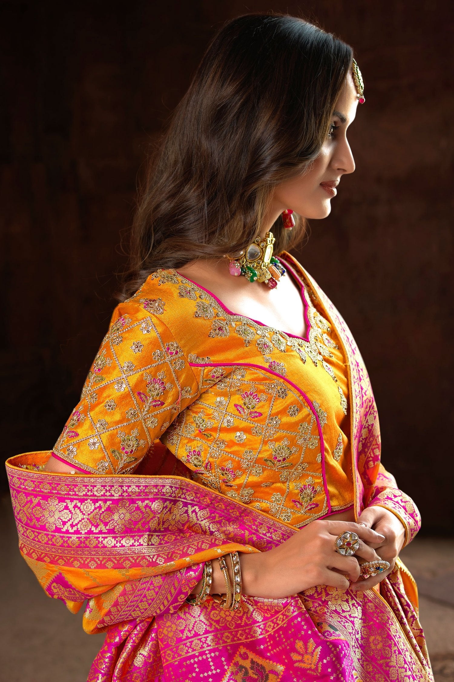 Buy MySilkLove Fuel Yellow Designer Banarasi Woven Silk Saree Online