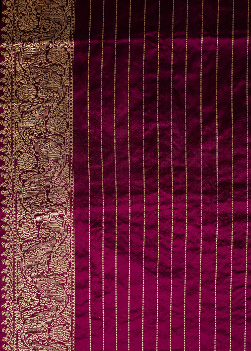 Buy MySilkLove Tyrian Purple Hand Woven Katan Pure Silk Saree Online