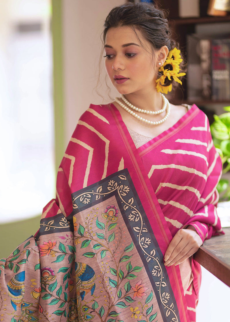 PINK AND GREEN TRADITIONAL GADWAL PURE SOFT SILK SAREES ONLINE –  pochampallysarees.com