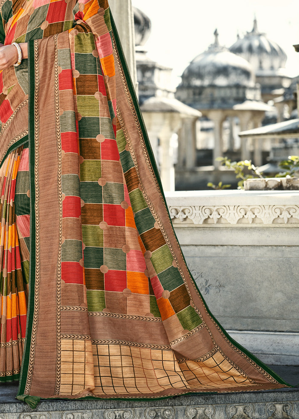 MySilkLove Cape Multicolor Gadhwal Silk Saree