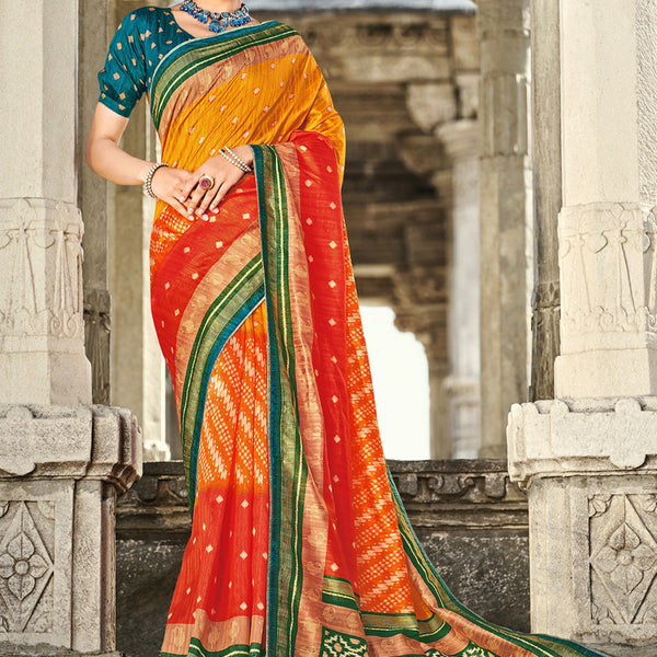 Orange Sarees - Buy Orange Color Designer Saree Online in India