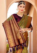 Kumera Green Woven Banarasi Silk Saree