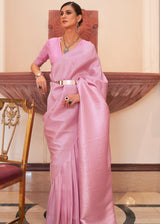 Can Can Pink Woven Kanjivaram Silk Saree