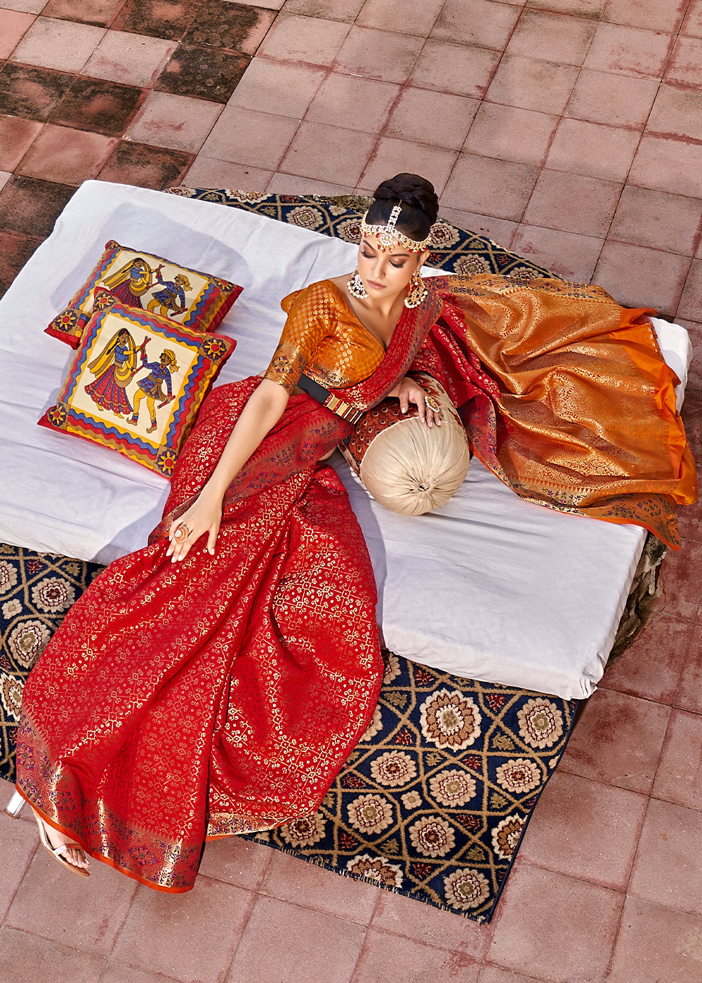 Buy MySilkLove Jasper Red Woven Soft Silk Saree Online