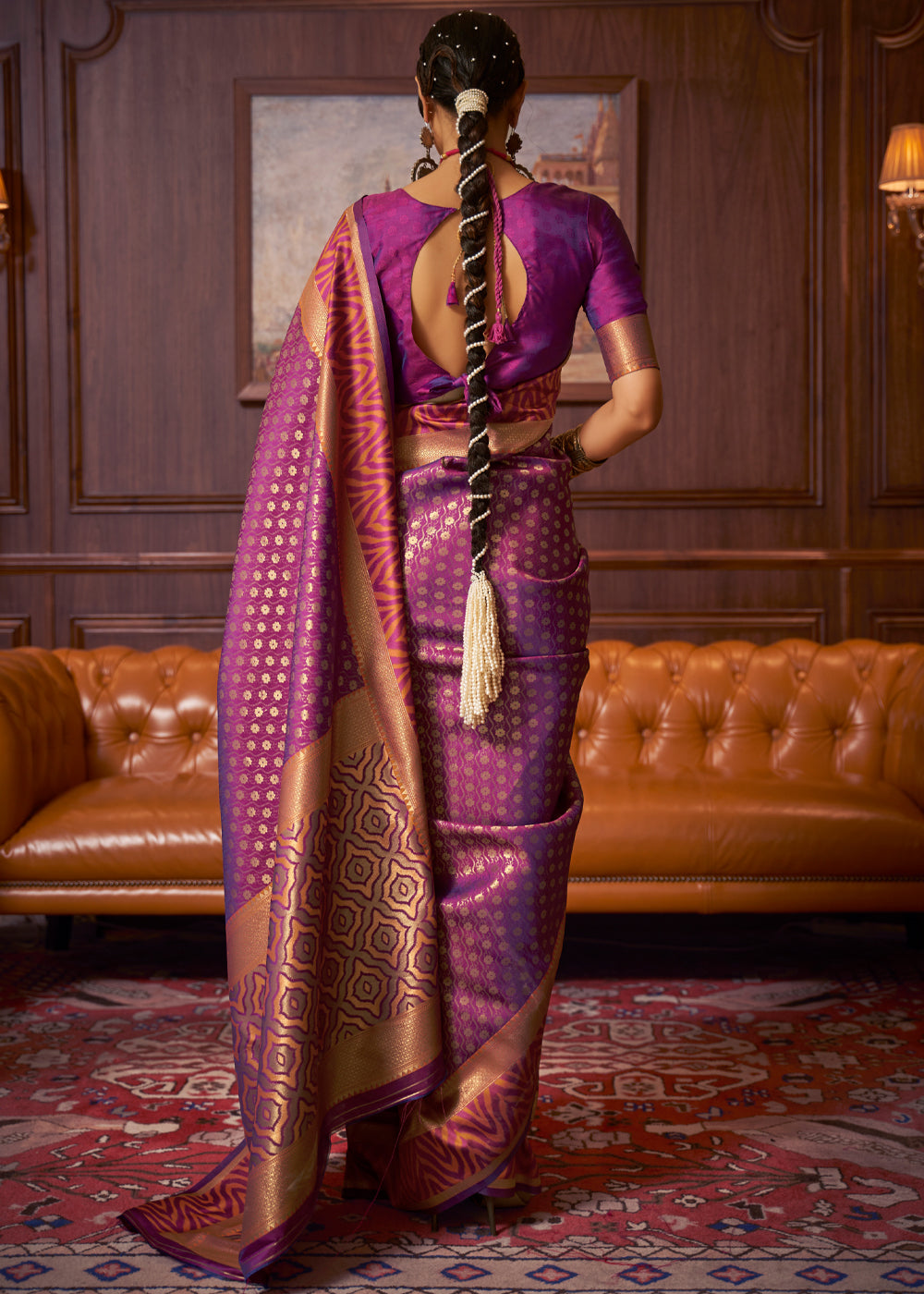 Buy MySilkLove Mystic Purple Woven Banarasi silk saree Online